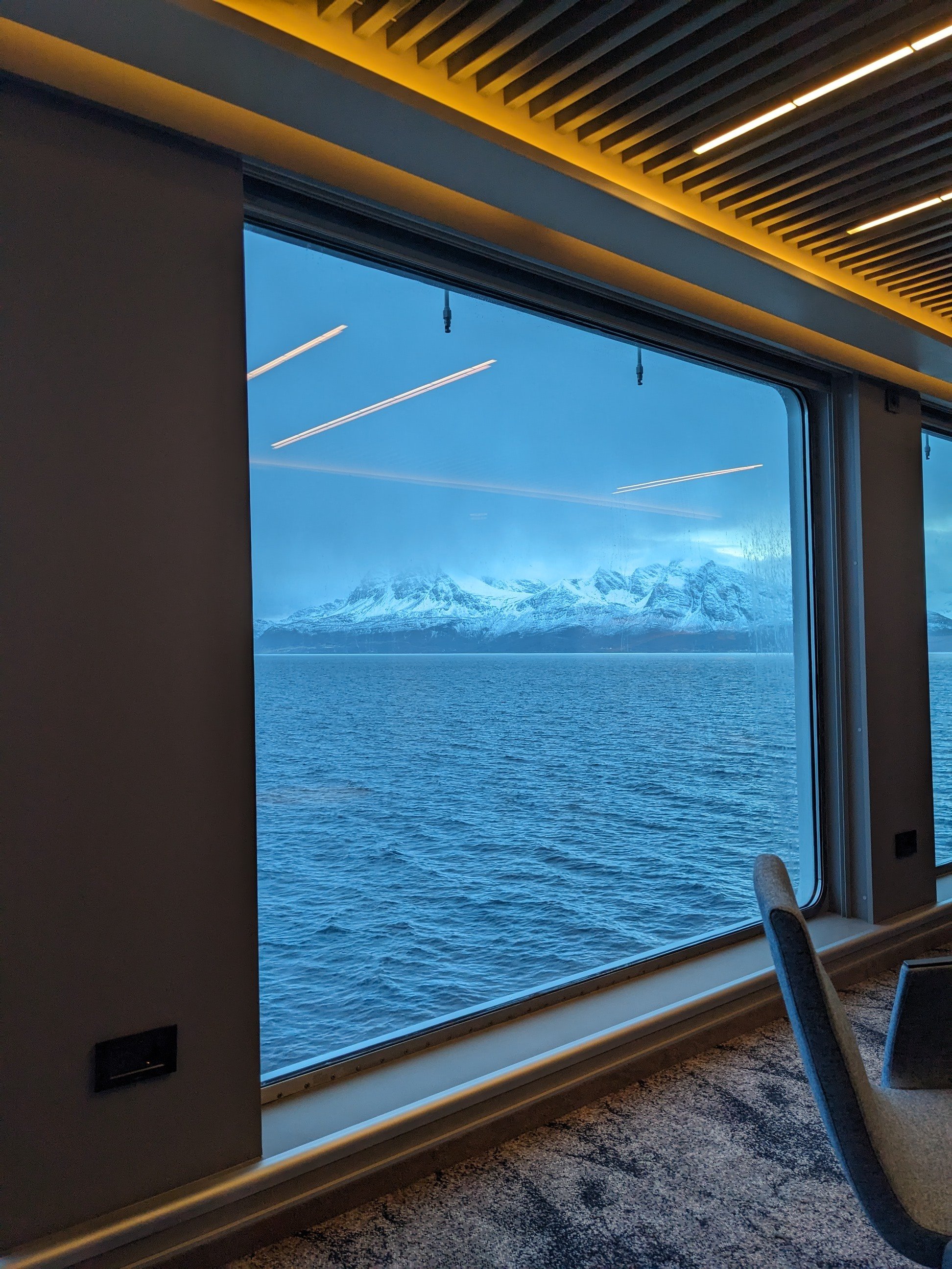 View from inside the ship - blue light