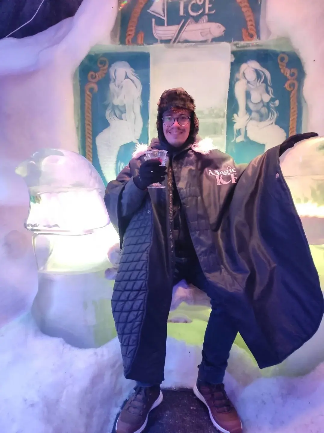 Daniele in an Ice bar