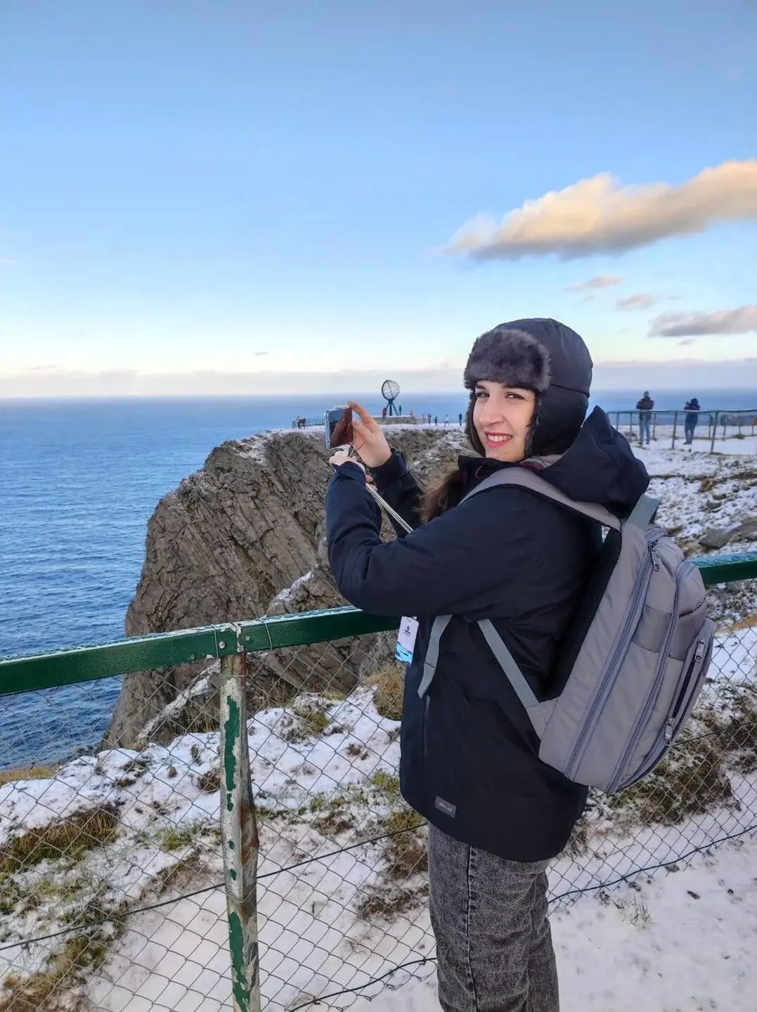  Sabrina am Nordkap-Plateau.