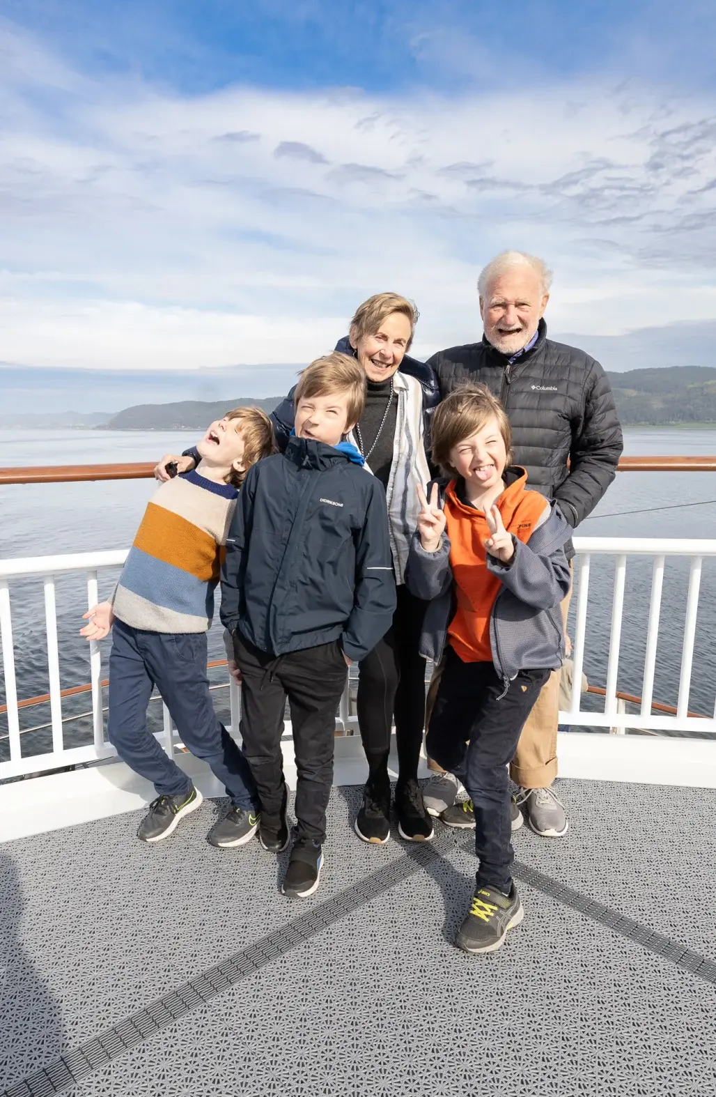 Family photo on the deck