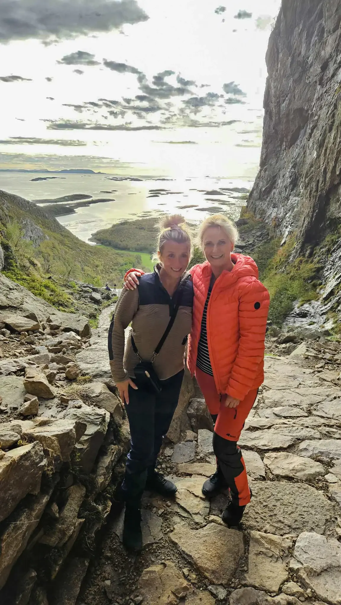 Veronica and Lise at Torghatten (mountain)