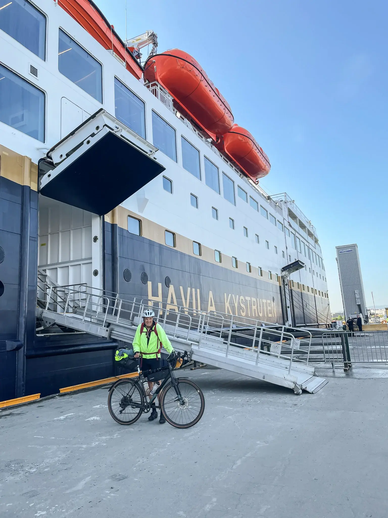 Johan Jensen in front of the ship