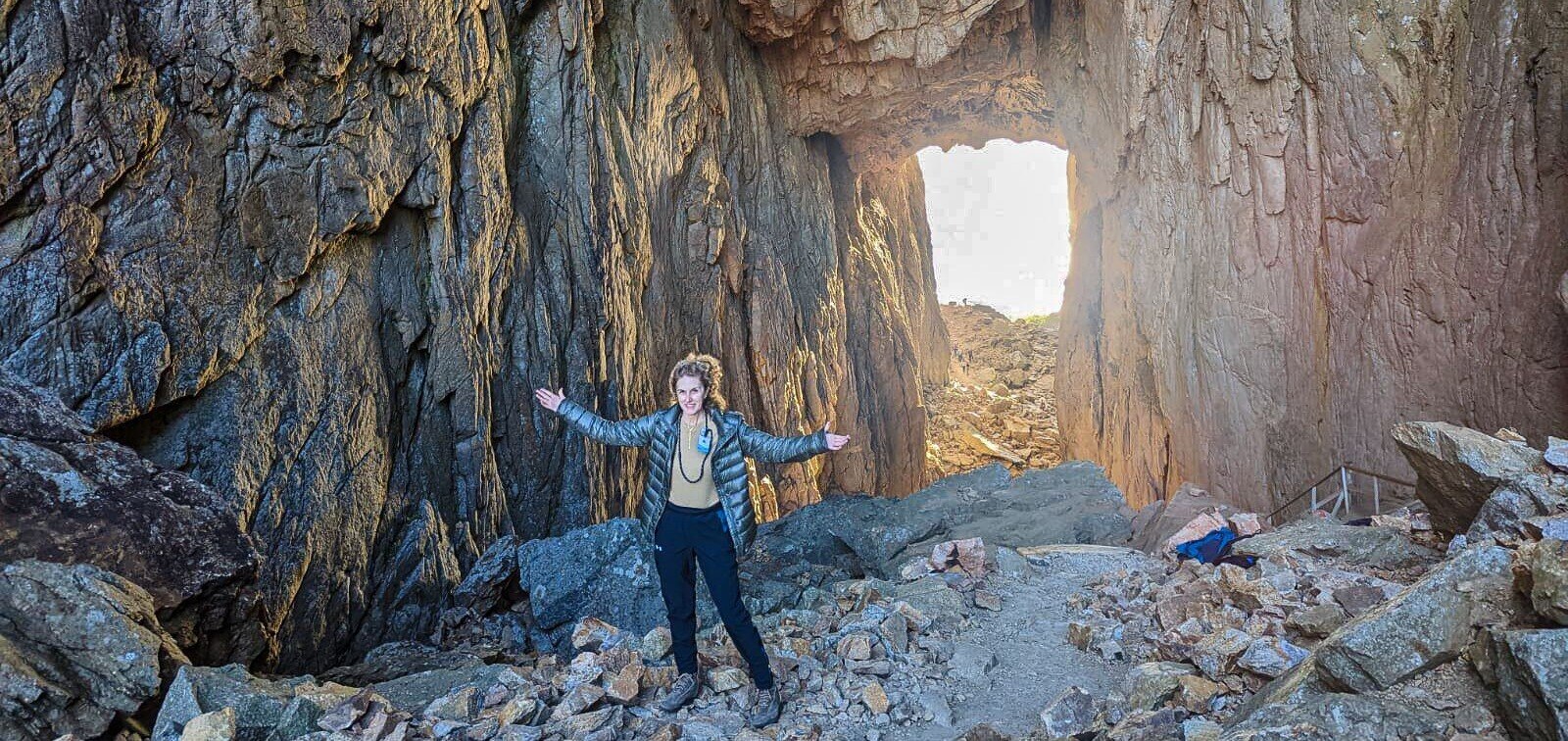 Vicky at Torghatten (mountain)